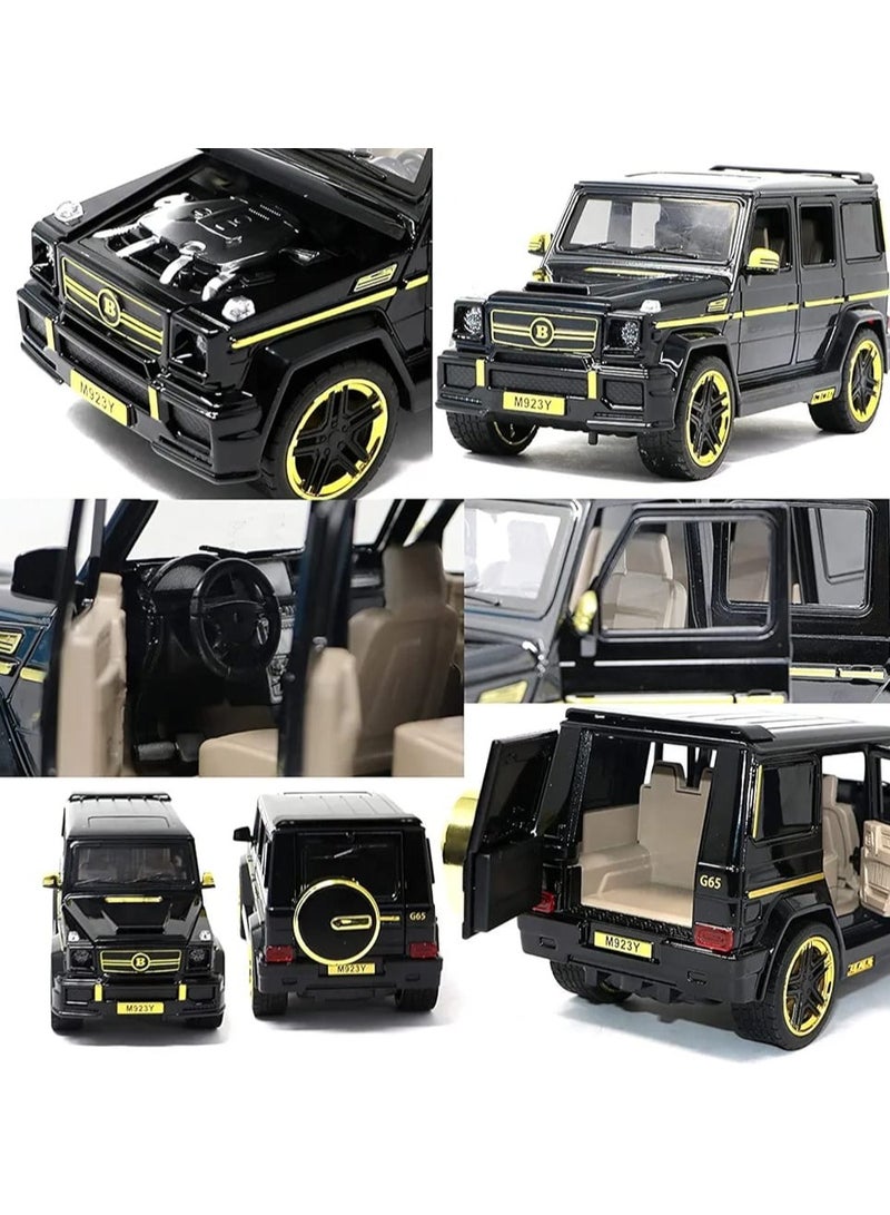 1/24 Benz G63 AMG Diecast Model Car – Premium Alloy Pull Back Toy with Lights & Sound – Black SUV Gift for Kids & Collectors - Image 2