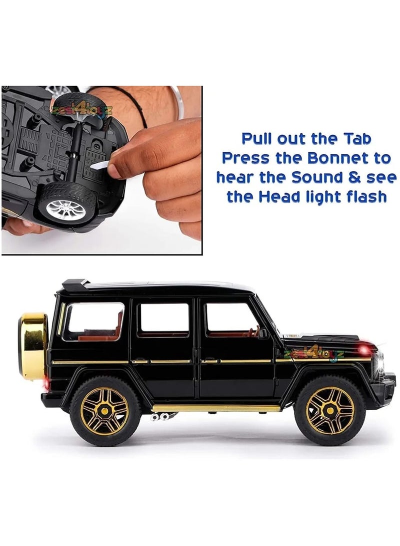 1/24 Benz G63 AMG Diecast Model Car – Premium Alloy Pull Back Toy with Lights & Sound – Black SUV Gift for Kids & Collectors - Image 3