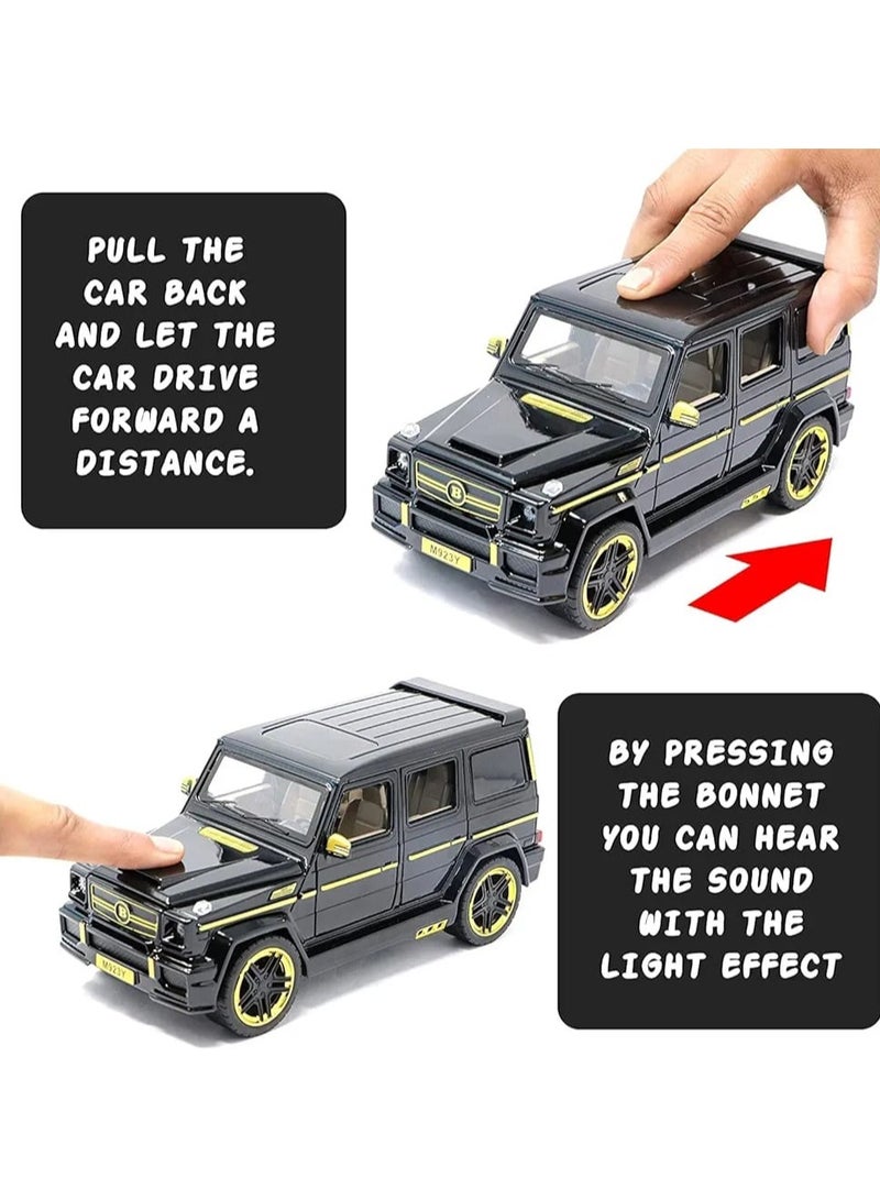 1/24 Benz G63 AMG Diecast Model Car – Premium Alloy Pull Back Toy with Lights & Sound – Black SUV Gift for Kids & Collectors - Image 4