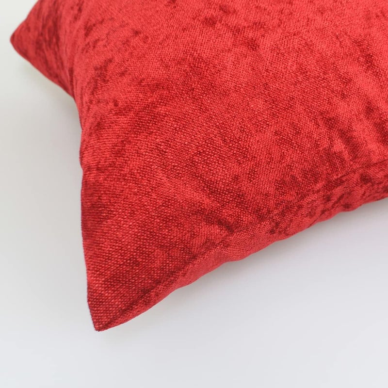 AMBERIS 2 Pillowcases (45×45cm)(Without Insert) Red, Chenille Soft No Fading Modern 2 Pillowcases (Without Insert) - Image 5