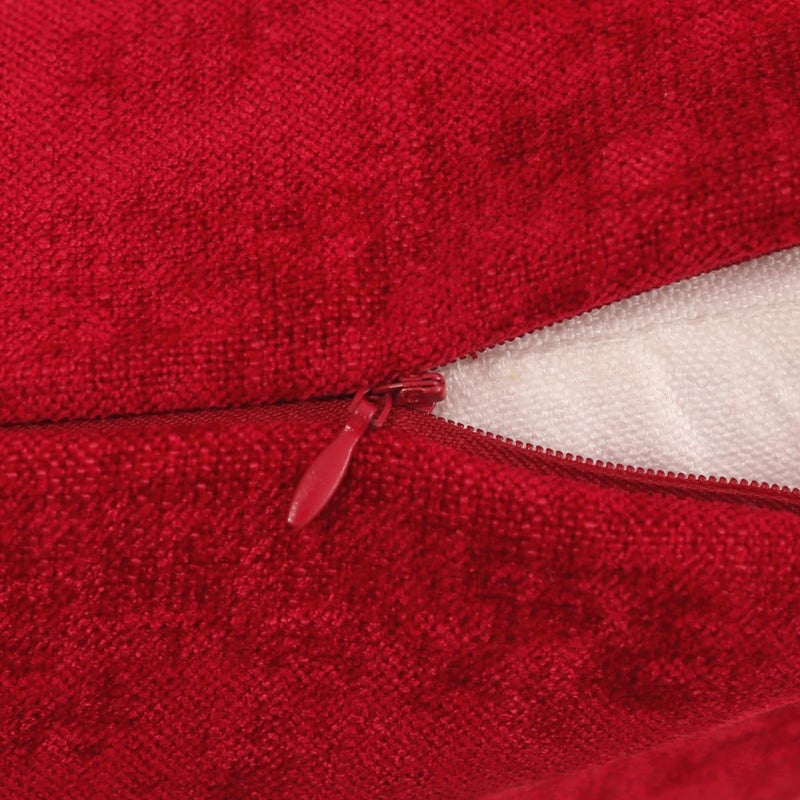 AMBERIS 2 Pillowcases (45×45cm)(Without Insert) Red, Chenille Soft No Fading Modern 2 Pillowcases (Without Insert) - Image 3