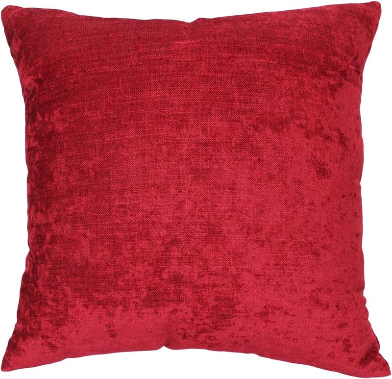 AMBERIS 2 Pillowcases (45×45cm)(Without Insert) Red, Chenille Soft No Fading Modern 2 Pillowcases (Without Insert) - Image 2