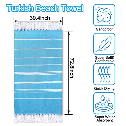 Dlebay Beach Towel 2 Pack,Sand Free Beach Towels Oversized 39 x 72,Turkish Beach Towel Quick Dry Towel,Lightweight Pool Towels for Adults Travel Towel,Cool Beach Accessories Super Absorbent Towels - Image 2