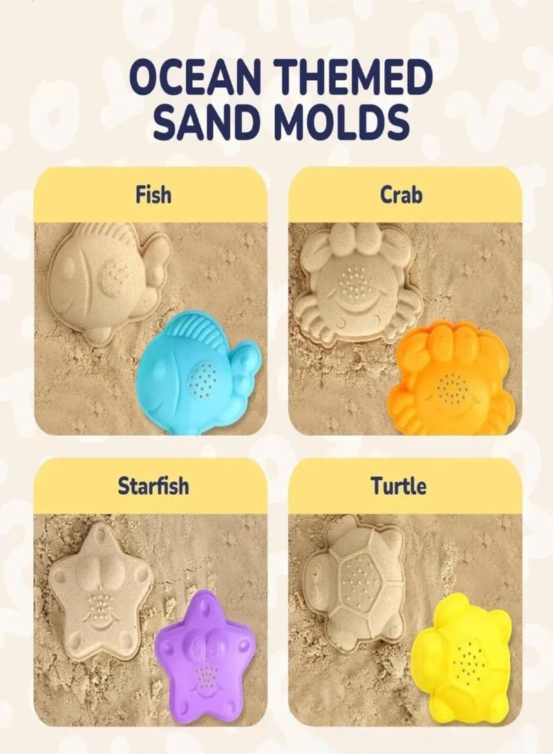 CHU DAI 20 Piece Kids Beach Sand Toys, Sand Toys with Sand Bucket, Beach Tool Set, Sand Castle Building Kit - Toddler Outdoor Travel Toys for Boys and Girls - Image 5