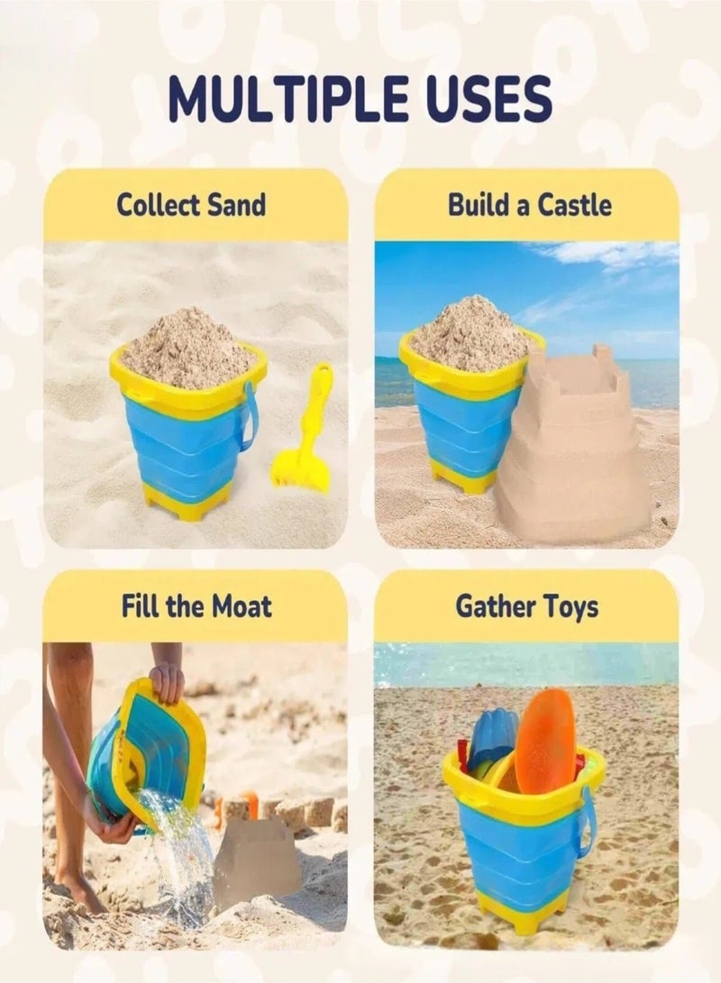 CHU DAI 20 Piece Kids Beach Sand Toys, Sand Toys with Sand Bucket, Beach Tool Set, Sand Castle Building Kit - Toddler Outdoor Travel Toys for Boys and Girls - Image 4