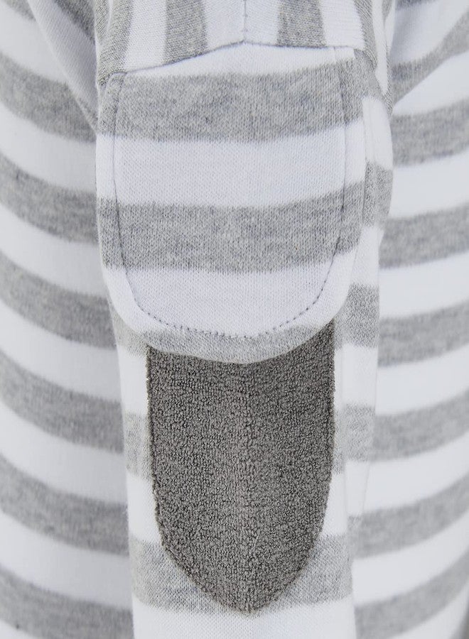 ScratchSleeves | Flip-mitt Bodysuit for Itchy Babies | Grey Stripe | 18-21 Months - Image 5