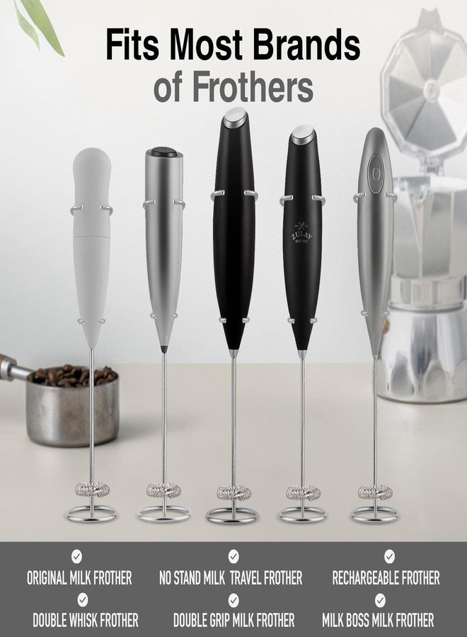 زولاي كيتشن حامل رغوة القهوة الأصلي من زولاي كيتشن - حامل متين من الفولاذ المقاوم للصدأ، يتسع لأنواع متعددة من خفاقات رغوة القهوة - حامل شديد التحمل مثالي لخفاقات الرغوة اليدوية - فضي - Image 4