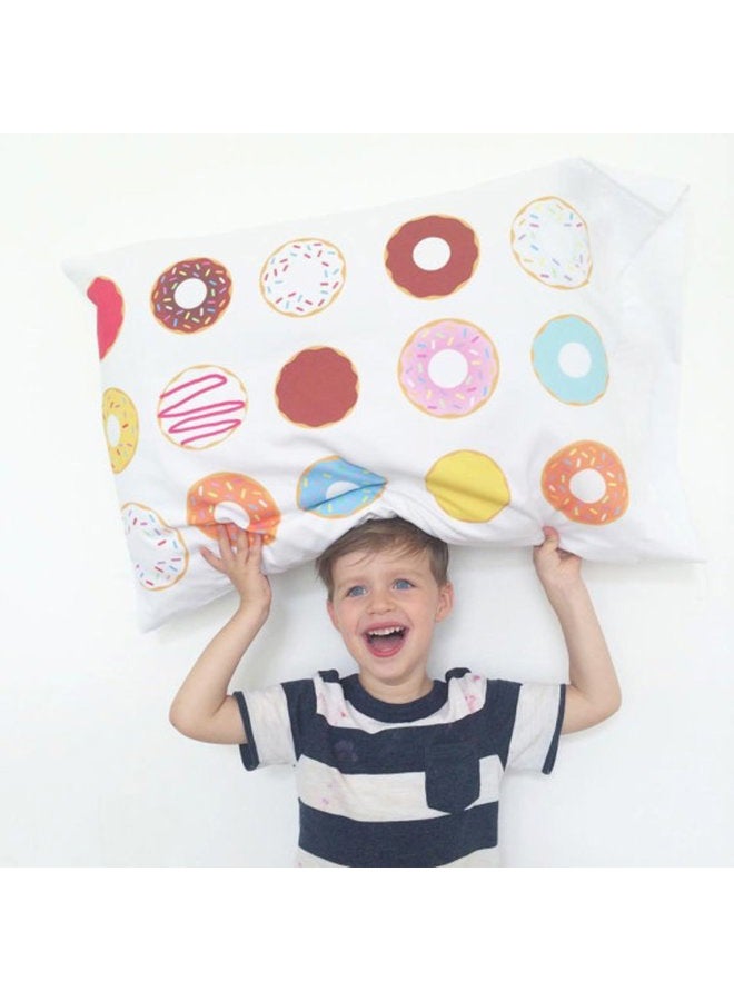 Oh, Susannah Donut Pillowcase - Fun Sleepable Colourful Donuts (50cm x 80cm ) - Image 2