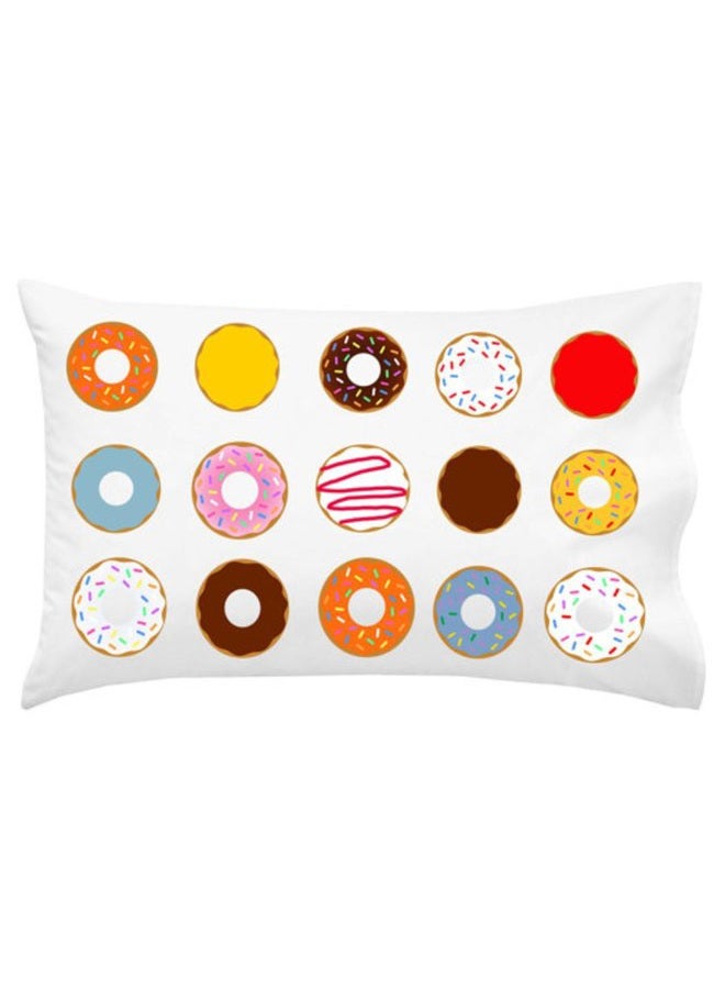 Oh, Susannah Donut Pillowcase - Fun Sleepable Colourful Donuts (50cm x 80cm ) - Image 1