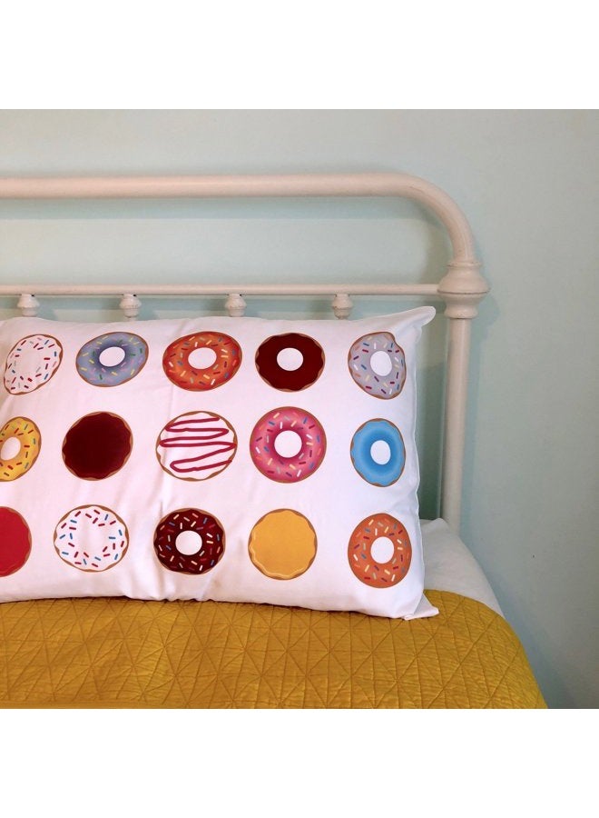 Oh, Susannah Donut Pillowcase - Fun Sleepable Colourful Donuts (50cm x 80cm ) - Image 4