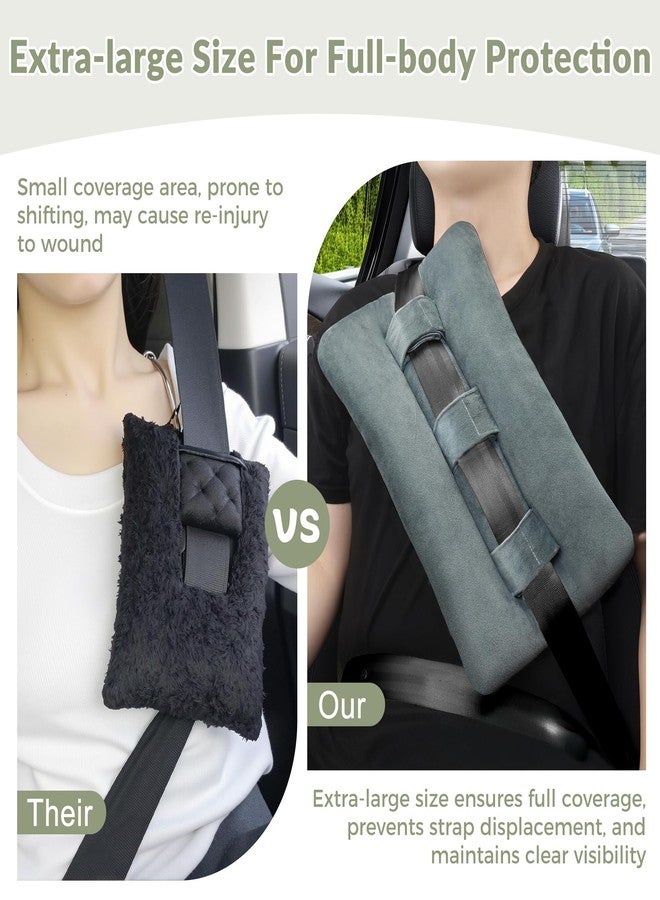 BEYOUDO Seat Belt Pillow for Mastectomy Post Surgery, Heart Pillows for After Heart Surger Recovery, Chest Chemo Port Pillow for Seat Belt, Gifts for Women After Hysterectomy,C-Section (Gray) - Image 2