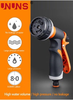 UNUNS Garden Hose Spray,8 Adjustable Patterns Water Gun,High Pressure Spray Nozzle Perfect For Watering Plants,Car Washing,Shower Pets  - Image 3