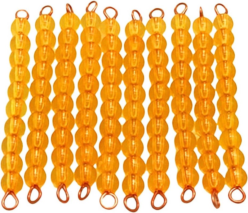 كلاراكو مجموعة من 10 قطع من أدوات مونتيسوري لتعليم الرياضيات، تتضمن 100 رقم، و10 خرزات. - Image 2