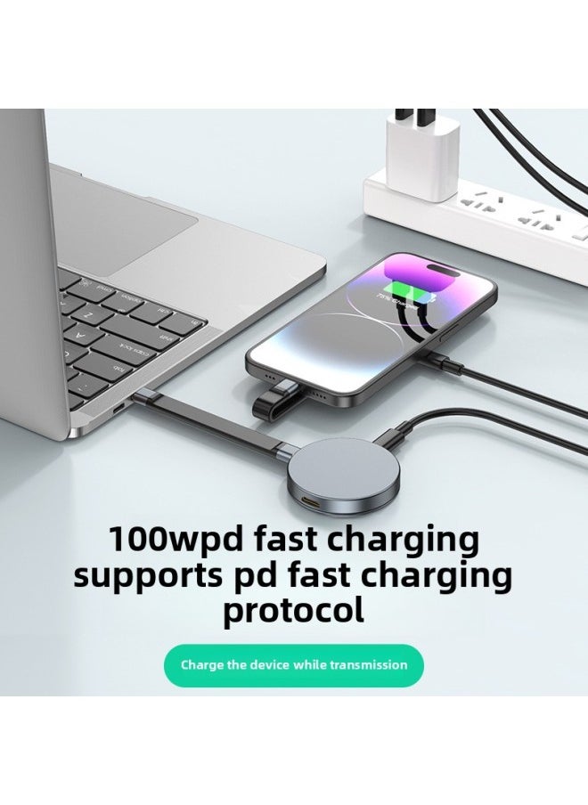 Generic M2 Magnetic Hard Disk Box Supports Typec100w Fast Charging HDMI4K HD For Apple For Huawei Samsung Mobile Phones-Color:Magnetic Hard Drive Box + Pd Power Supply Cable  - Image 3