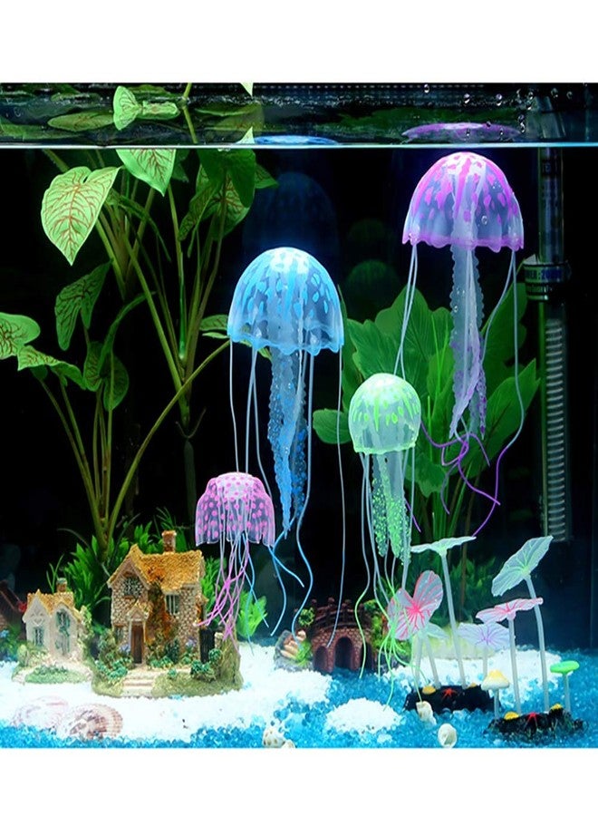 NUOMI 6 Pieces Artificial Jellyfish Decor for Aquarium Fish Tank, Glowing Jellyfish Ornament Decoration, Soft Silicone - Image 3