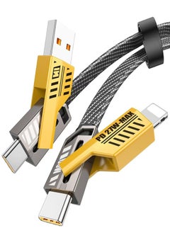 Generic Multi USB Charging Cable 4 in 1, 1.2M Fast Charging Cable with USB A/USB C (65W) Type-C and (27W) PD Fast Charging Data Transfer Cable Compatible with All Phones  - Image 1