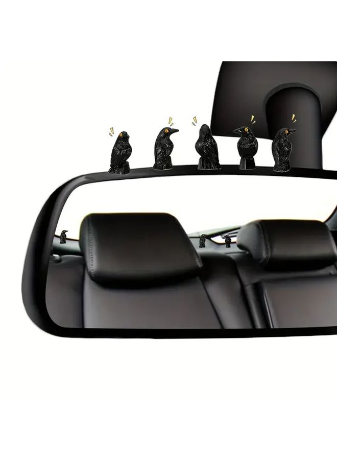 Set Of 10 Gothic Crow Resin Ornaments For Car Dashboard Raven Decor - Image 1