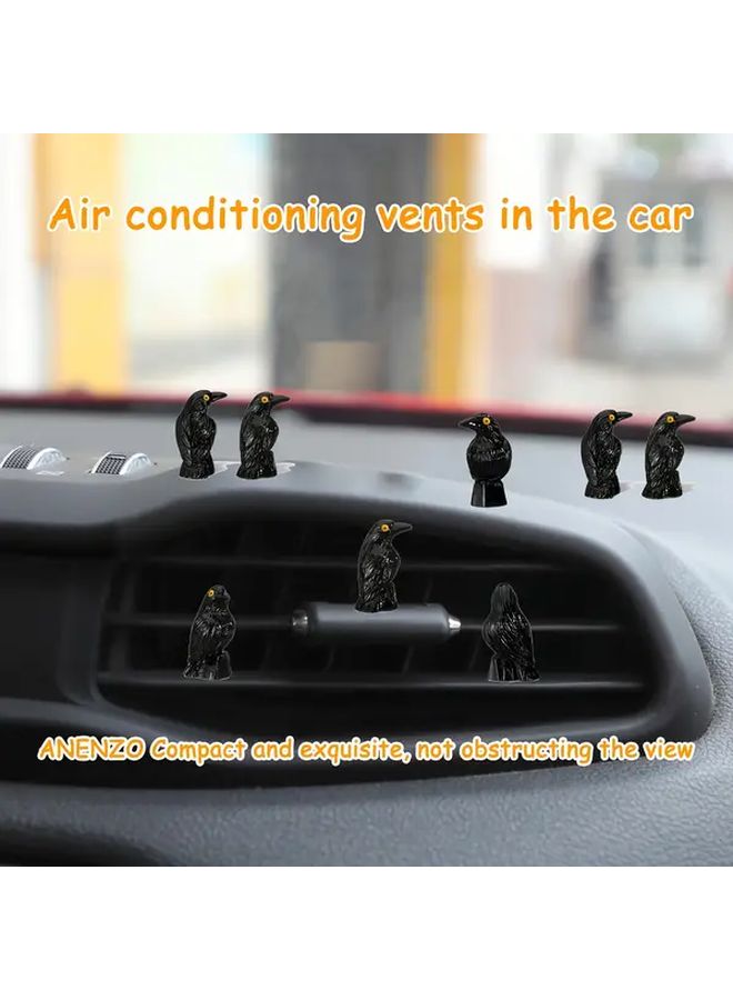 Set Of 10 Gothic Crow Resin Ornaments For Car Dashboard Raven Decor - Image 2