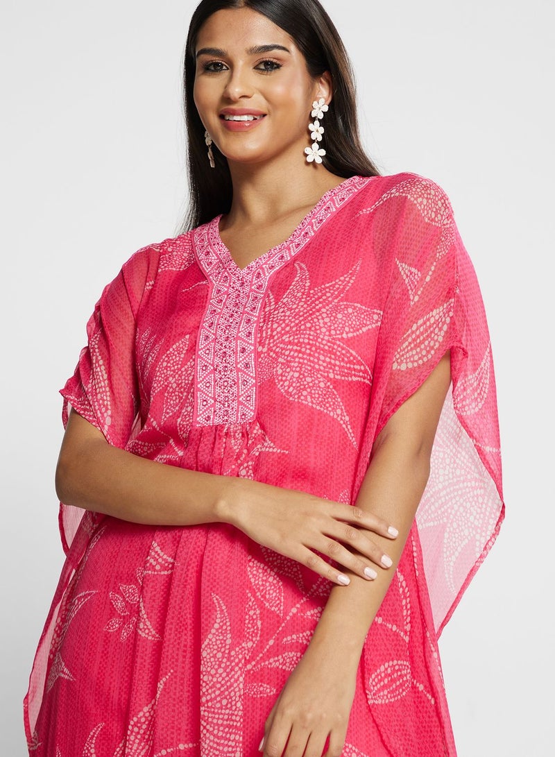 Lace Cape Sleeve Kurti