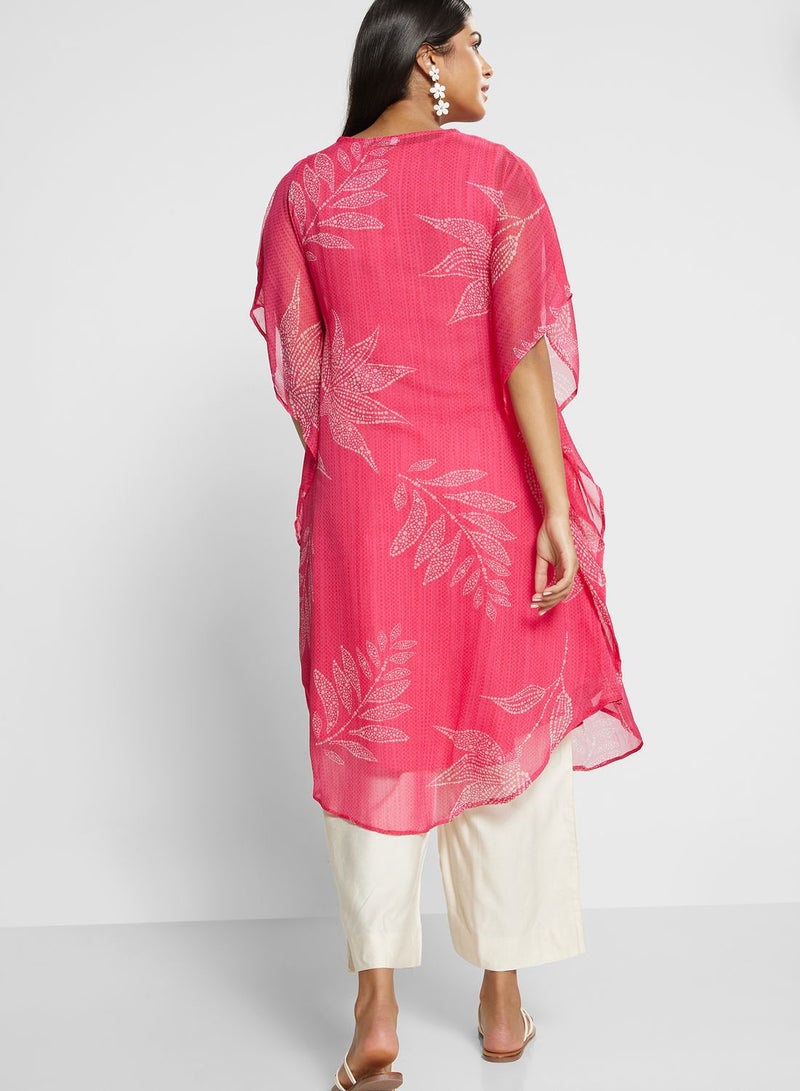 Lace Cape Sleeve Kurti
