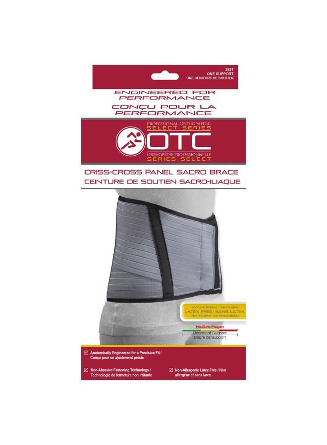 OTC Sacro Brace Select Series Back Criss-Cross Support, Grey, Small - Image 5