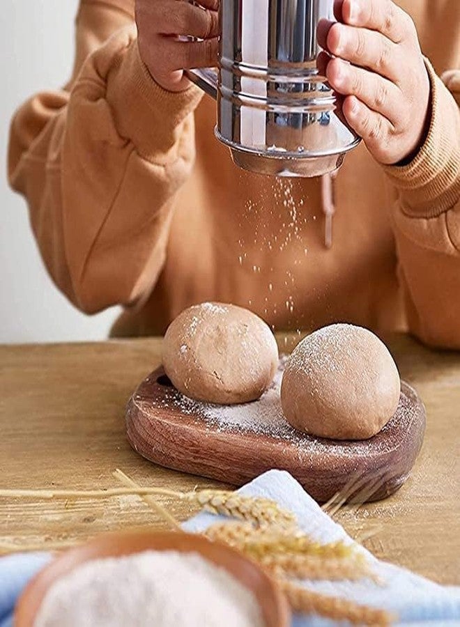 Honbuty منخل دقيق شبكي من الفولاذ المقاوم للصدأ من هونبوتي للخبز، منخل خبز مزدوج الطبقات بشبكة دقيقة، منخل يدوي يعمل بالضغط لرش السكر البودرة، منخل دقيق لخبز الكيك - Image 4