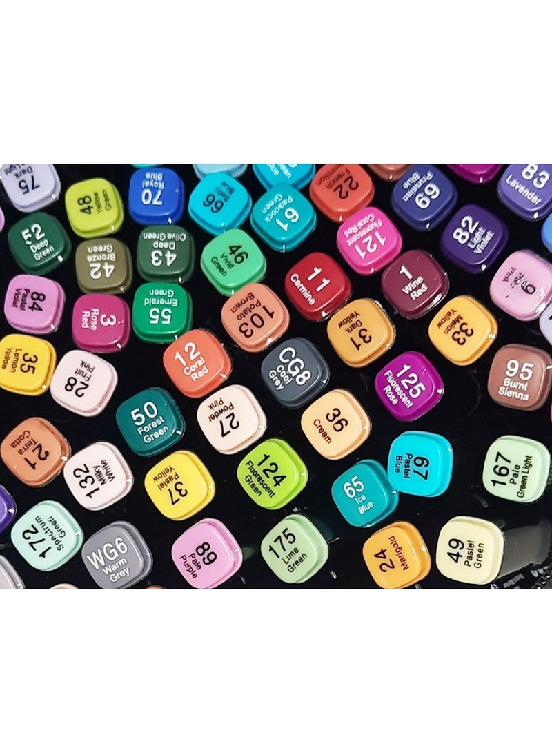 Touch 30pcs Dual Tip Markers Set, Assorted Colors Stylish Black Body with Black Cloth Bag - Image 5