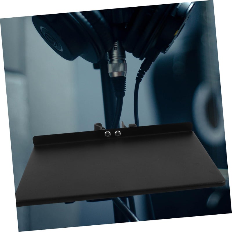 Universal Microphone Stand Holder with Sound Card Tray Clamp for Live Streaming Karaoke Recording Portable Music Stand - Image 4