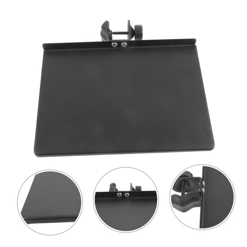 Universal Microphone Stand Holder with Sound Card Tray Clamp for Live Streaming Karaoke Recording Portable Music Stand - Image 3