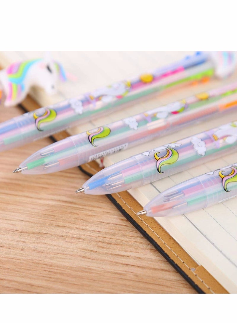 Unicorn Ballpoint Pen, 0.5mm 6-in-1 Multicolor Ballpoint Pen 6 Colors Retractable Ballpoint Pens Gel Pen Unicorn Shuttle Pens Liquid Ink Pens Set Pen Supplies Office Gifts (6 Pack) - Image 4