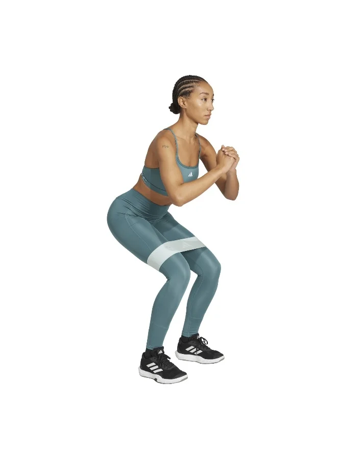 Adidas teal Optime Essentials Stash Pocket Full Length Leggings for Women | Best Price UAE