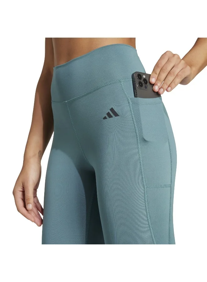 Adidas teal Optime Essentials Stash Pocket Full Length Leggings for Women | Best Price UAE