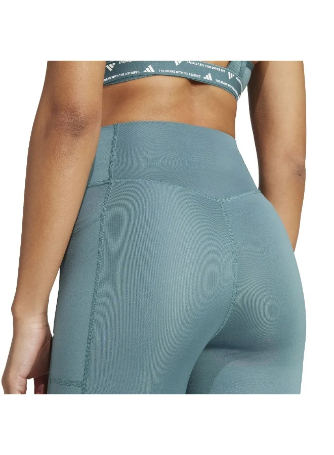 Adidas teal Optime Essentials Stash Pocket Full Length Leggings for Women | Best Price UAE