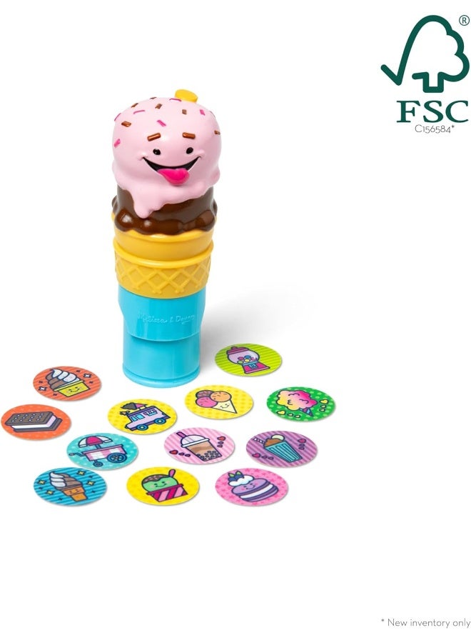 Melissa & Doug ملصقات ميليسا ودوج!™ دفتر نشاط مكون من 24 صفحة وطابع ملصقات، 300 ملصق، لعبة فنية وحرفية قابلة للجمع – آيس كريم - Image 3
