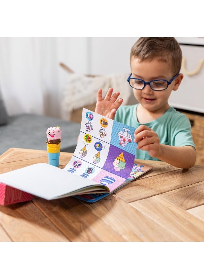 Melissa & Doug ملصقات ميليسا ودوج!™ دفتر نشاط مكون من 24 صفحة وطابع ملصقات، 300 ملصق، لعبة فنية وحرفية قابلة للجمع – آيس كريم - Image 2