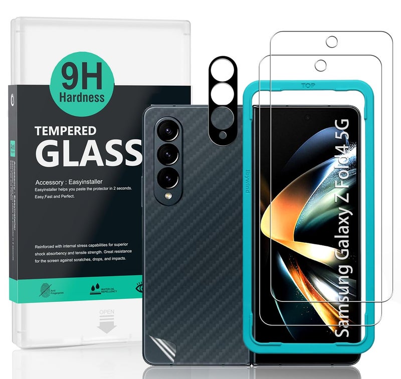 Ibywind Screen Protector for Samsung Galaxy Z Fold4 5G62 2 Pack1 Pack Camera Len Protector1 Back Film9H Tempered GlassHDScratch ResistantBubble FreeEasy Install - Image 2