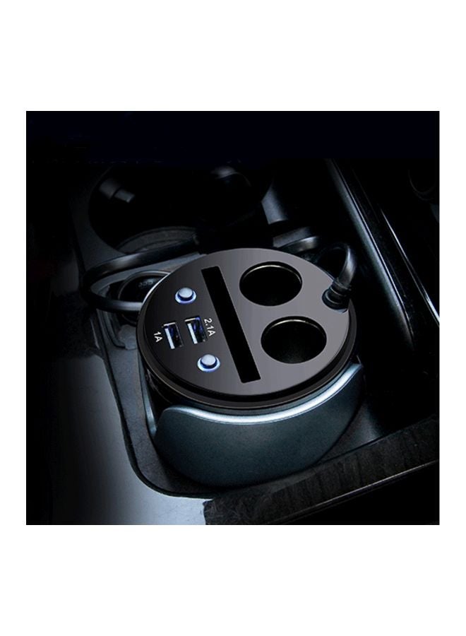YC-19 Multi Functional Dual USB Car Charger Silver - Image 5