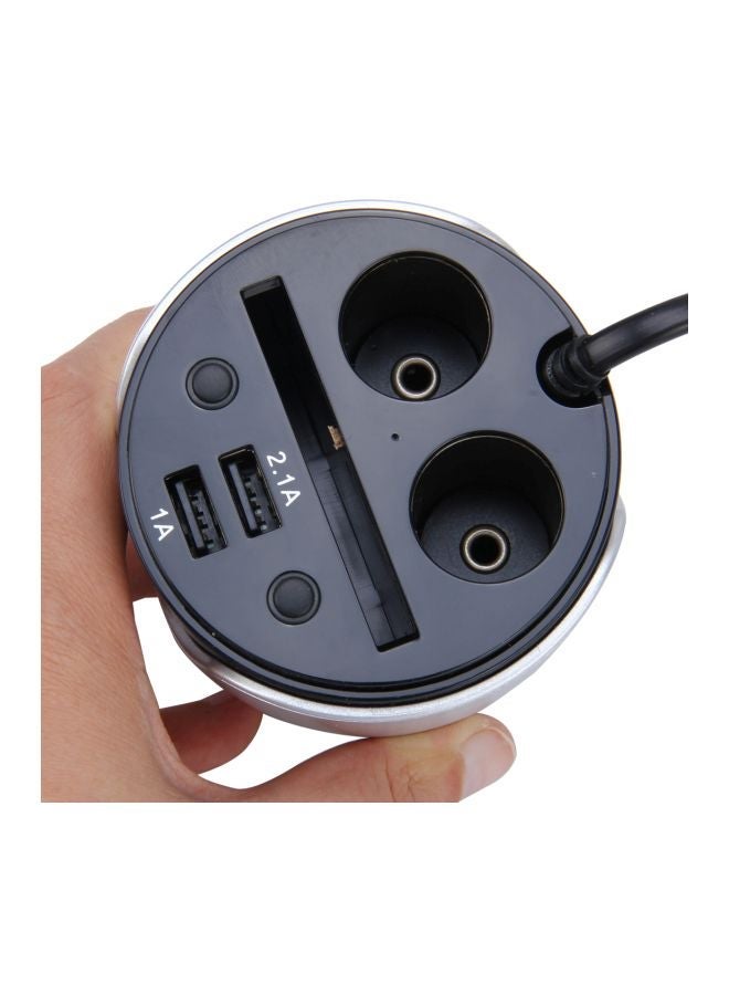 YC-19 Multi Functional Dual USB Car Charger Silver - Image 4