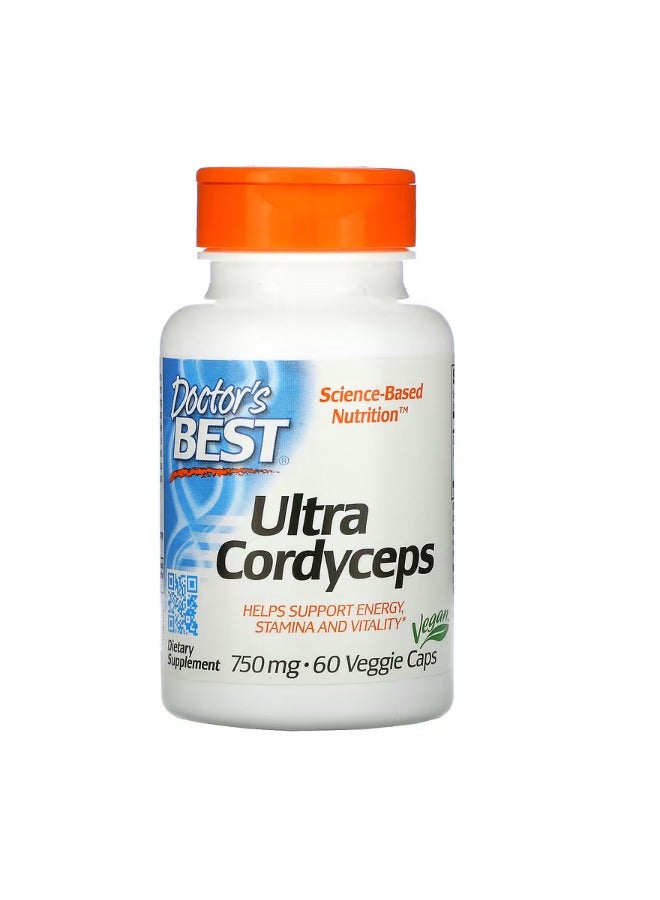 دكتورز بست Ultra Cordyceps 750 mg 60 Veggie Caps