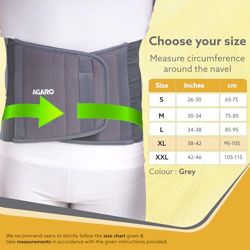 AGARO Abdominal Belt, Ideal For Slimming Waist, Lower Back Pain Relief, After Delivery For Tummy Reduction, Breathable Belt For Men And Women, Xl, Grey - Image 2