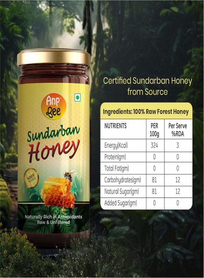 ANP BEE TM ANP BEE Raw Sundarban Forest Honey 500gm, NMR Tested, 100% Pure Unprocessed Natural Ayurvedic Original Honey, Zero Added Sugar, Rich in Nutrients & Antioxidants, Ideal for Heart Health - Image 2