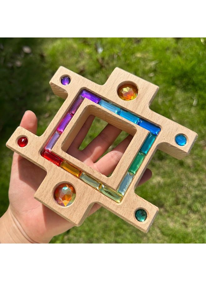 KOAICS 3PCS Wooden Gem Blocks Stacking Toys for Kids (Only Colorful) - Image 1