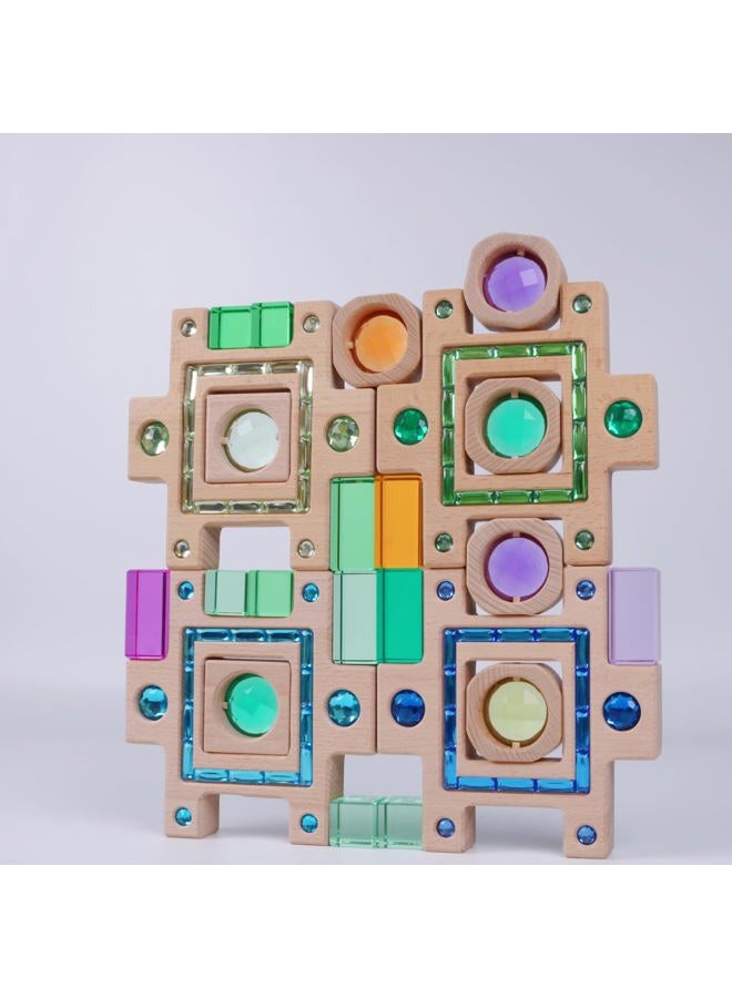 KOAICS 3PCS Wooden Gem Blocks Stacking Toys for Kids (Only Colorful) - Image 4