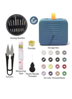 Sewing Kit, Travel Portable Sewing Supplies, for Home, Travel & Emergency, Filled with Mending and Sewing Needles, Magnetite, Scissors, Thimble, Thread, Tape Measure etc 21pcs Blue - pzsku/ZB0BFF66A731BF84A9156Z/45/_/1684919137/8b21d9b7-4fb3-4039-90d6-18a078de1e28