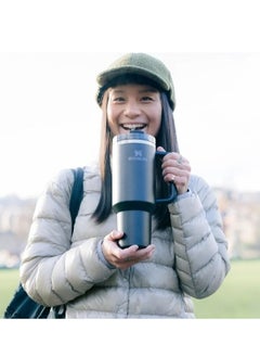 Stanley Quencher H2.0 FlowState Vacuum Insulated Tumbler – 40 oz Black Stainless Steel Travel Mug with Lid & Straw | Double-Walled Leakproof Design Keeps Drinks Hot for 7 Hours & Cold for 24 Hours | Durable & Portable | Perfect for Coffee, Water, Smoothies, Iced Tea, and On-the-Go Hydration  - Image 4