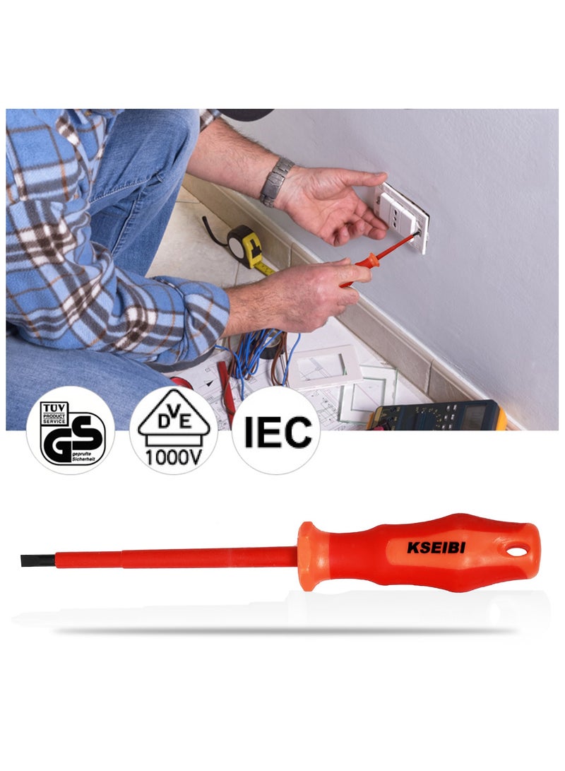 KSEIBI Vde Insulated Screwdriver Set 6-PC, Chrome Vanadium, 1000V Insulated Electrician Screwdriver Set for Electrical Installations, Maintenance and Repair, Automotive Work and DIY Electrical Projects.  - Image 5