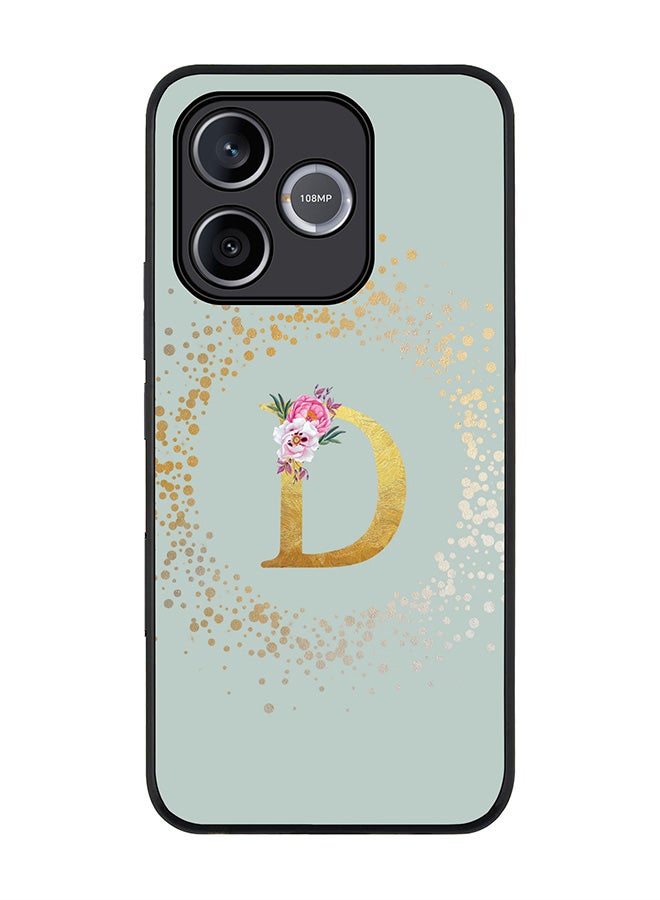 Stylizedd For Honor 600 Lite / 500 Smart / Honor X80i Case,Slim fit Camera Protection, Shockproof Thin Phone cover  - Custom Monogram Floral - D  (Light Grey ) - Image 1