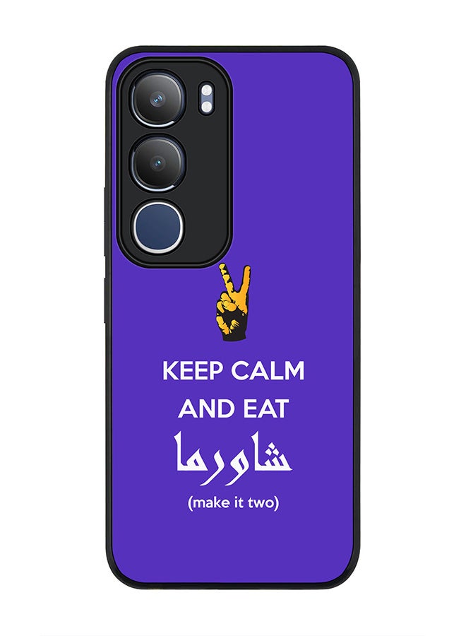 Stylizedd For vivo Y19s / Y19s Pro Case,Slim fit Camera Protection, Shockproof Thin Phone cover  - Keep Calm And Eat Shawarma (Blue)