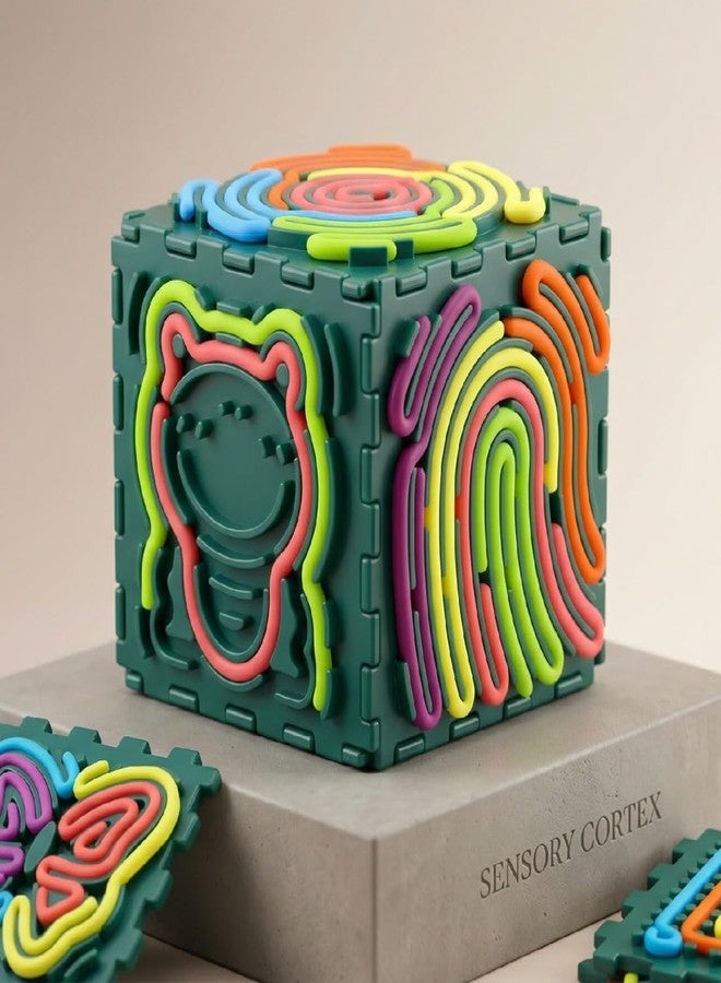 JBM Enterprises Sensory Activity Cube for Kids, Multi-Sided Textured Learning Toy with Tactile Patterns, Colorful Sensory Play Cube for Fine Motor Skills, Early Learning & Development, Multicolour - Image 1