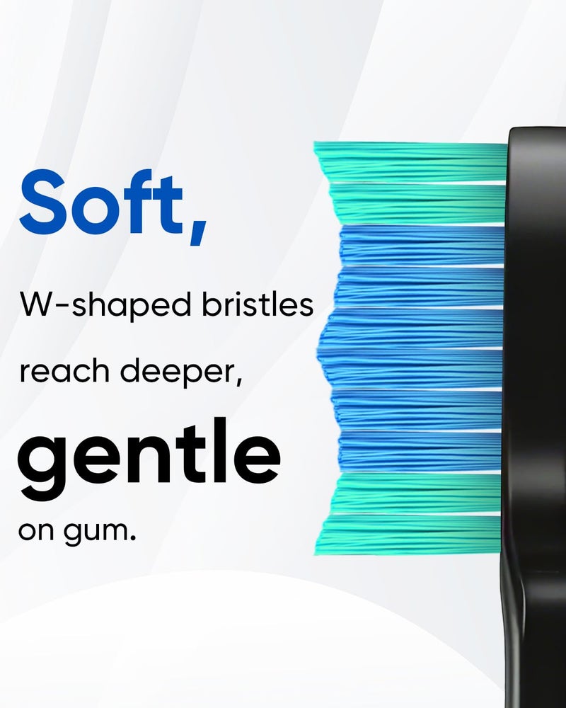 MySmile Electric Toothbrush Replacement Heads, 6 Packs (Black) - Image 2